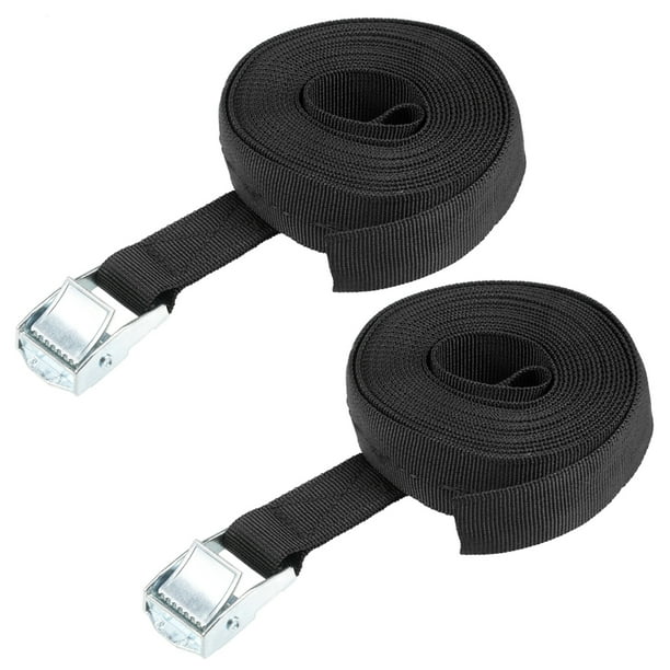 Black 1-Foot Cargo Lashing Straps Cam Lock Buckle up to 80 kg 2 Pieces Lashing Strap 4.9-inch Black 1-Foot Cargo Lashing Straps Cam Lock Buckle up to 80 kg 2 Pieces Lashing Strap 4.9-inch